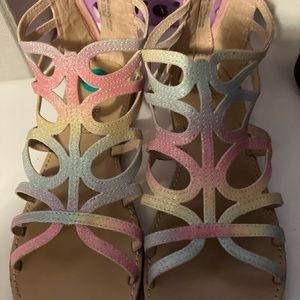 Multi pastel color sandals